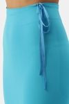 Red Rose Cotton Infused Medium Control Flared Saree Shapewear - Aqua Blue — thumbnail 5